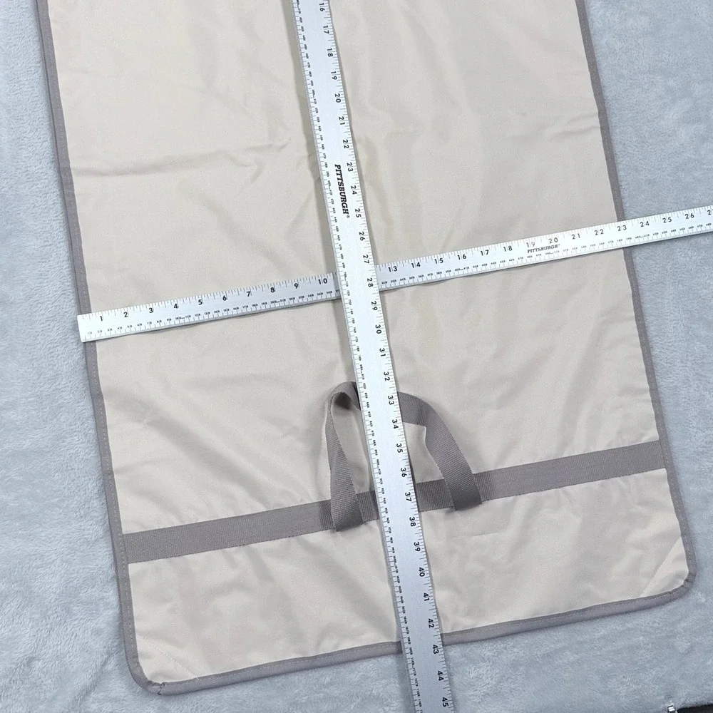 Brioni Garment Bag Cream Grey Logo Hanging Folding Suit Carrier Travel Cover 072